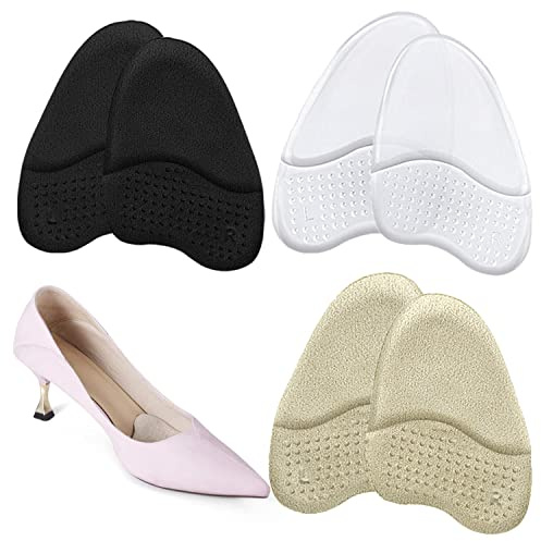 AOOTUERL Coussin métatarsien pour les femmes, coussin de pied confortable antidérapant, chaussures à bout ouvert coussin antidérapant,Coussinets plantaires et pour talons,3 pièces