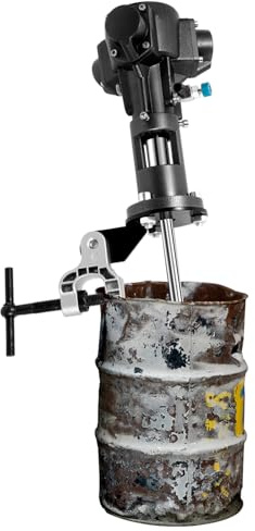 50 Gallon Pneumatic Mixer - Industrial Cement & Mortar Mixing Tool - Stainless Steel Drum Pneumatic Agitator for Concrete, Sand, Gravel - Jobsite & Construction Use