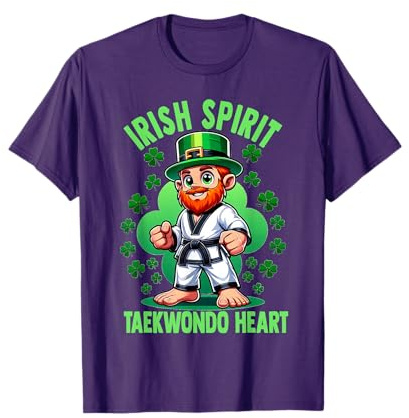 St Patricks Day Martial Arts Irish Spirit Taekwondo Heart T-Shirt