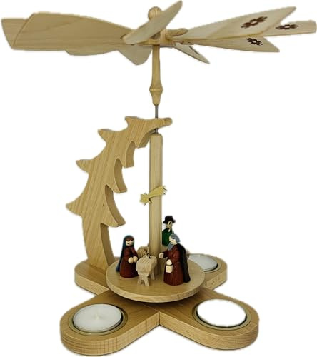 Richard Glaesser Piramide di abete di Cristo Nascita per lumini di Seiffen nei Monti Metalliferi
