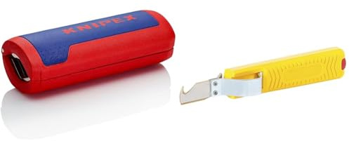KNIPEX TwistCut Coupe-tubes pour gaines électriques 13-32 mm 90 22 01 SB & JOKARI 10282 Couteau à dégainer, Jaune Multicolore