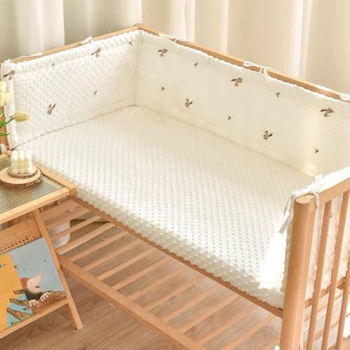 AZMAHT Bettnestchen Polster Bettumrandung Nestchen Babybett Umrandung Babybett Kollisionsschutz Kopfschutz Babybett Umrandungen Babybett Umrandung Polster Schutz Babybett,D11,240×28cm