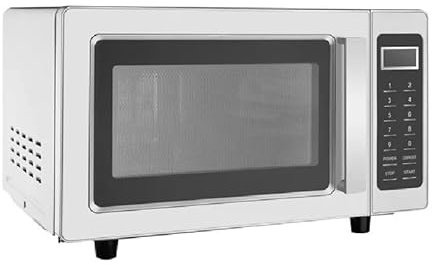 Stalwart 1000 Watt Commercial Microwave 25ltr, Digital 5 power levels, Stainless Steel, Flat Bed, Professional Catering Use.