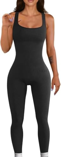 RPAEOY Mono Mujer Verano Largo Acanalado Jumpsuit Deportivo Monos de Vestir Elegante Peto una Pieza Ajustado Tirantes Anchos Elástico Cómodo para Fitness Yoga Casual Diario