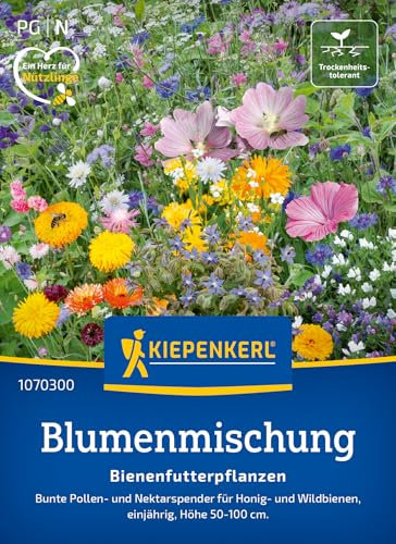 Kiepenkerl Blumensamen-Mischung Bienenfutterpflanzen 1070300 - Blumensamen für bunte Pollen- und Nektarspender mit einer Wuchshöhe von 50 bis 100 cm - Saatgut