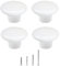 4 Pièces Bouton de Meuble en Céramique Ronde 32mm - Boutons de Portes pour Placards - Poignee De Meuble Cuisine avec 4 Tailles de Vis, Blanc