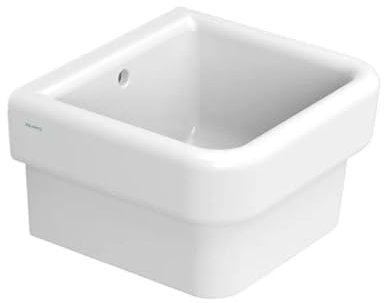 Ceramica Dolomite Vasca lavabo a parete in ceramica bianca modello persia, con troppopieno, cm 42x38