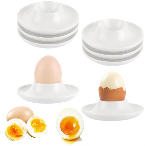 Flycppo 6 Pièces Coquetier Oeuf,Ensemble Coquetiers,Support Oeuf a la Ooque,Coquetier Oeuf Empilables Coquetiers pour Petit Déjeuner,Ronds avec Base pour Cuisine