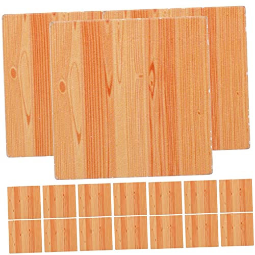 INOOMP 18stücke Teiliges Miniatur-holzboden Holzoberfläche Kreative Mini-Dekoration Für Mini-hauszubehör Detailgetreue Gestaltung