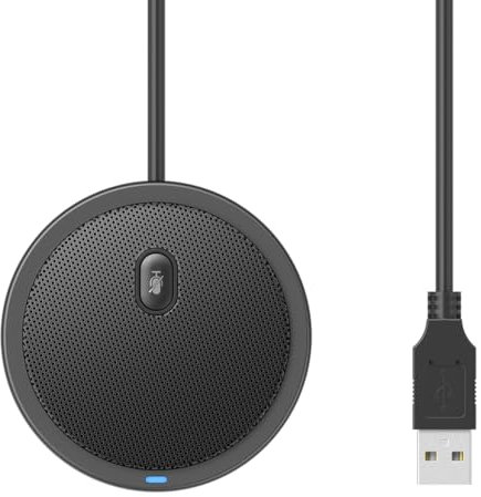 Fozriybefy 1 Pièce Micro Omnidirectionnel USB Adapté pour Les Réunions d'affaires Conférence Ordinateur Portable PC Chat Vocal en Direct