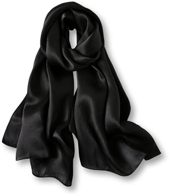 PoeticEHome 100% Mulberry Silk Long Scarf Wrap - Lightweight Large Shawl for Women Head, Neck, and Hair, with Gift Packaging