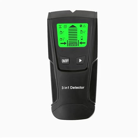 TIEOAXFT 3 In 1 Metal Detector Find Metal Wood Studs AC Voltage Live Wire Detect Wall Scanner Electric Box Finder Wall Detector(As showing)