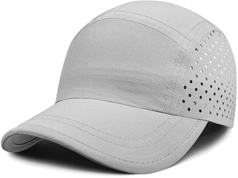 Outdoor Shaping Ultra-Light Breathable, Baseball Cap Flat-Top Sport, Quick-Dry Hat with Side Ventilation, Summer Outdoor Cap Adjustable, Hiking Running Travel Daily Wear Light Gray