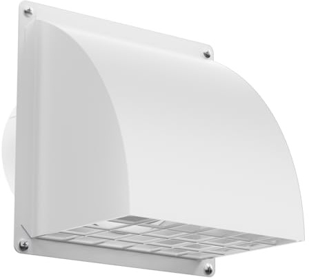 HG Power Griglia Aerazione 125mm Bianco – Valvola di Non Ritorno Magnetica & Rete Anti-insetti a Maglia larga Rimovibile, Griglia Metallica da Esterno per Asciugatrice, Cucina, Bagno, VMC, Ø12.5 cm