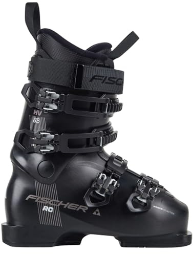 Fischer Damen Skischuhe Skistiefel RC 85 Black - Flex 85 - MP25/25.5 - Alpinskischuhe Alpin-Skistiefel Alpinstiefel - breite Passform & Komfort-Innenschuh - für fortgeschrittene bis Gute Fahrerinnen