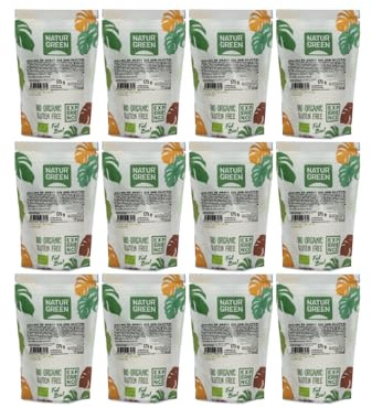 NaturGreen - Inulina Fibra de Agave en Polvo Bio, Pack 12 x 175 g, 100% Ecológica, Prebiótico Natural, Rico en Fibra, Vegano y Sin Gluten