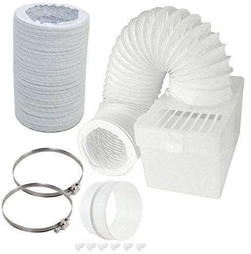 SPARES2GO Universal Tumble Dryer Condenser Vent Box & Extra Long Hose Kit with Connection Ring (7 Metres)