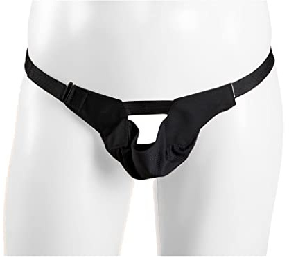 Champion Scrotal Suspensory, Breathable Sports Supporter, Mesh Jock for Men, Black, Medium