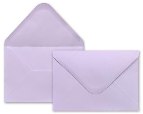 25 buste per lettere, colore viola, 80 g/m², formato DIN B6, 12,5 x 17,6 cm, incollaggio a umido, senza finestra, colore: viola
