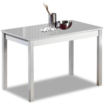 ASTIMESA Tavolo da cucina fisso in vetro grigio 70 x 110 cm
