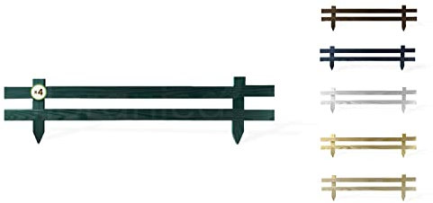 Floranica Kleiner Gartenzaun 4 stk. 20 cm x 100 cm Grün Mini Steckzaun Zierzaun Friesenzaun Lattenzaun zum Stecken Vorgartenzaun Beetzaun Kiefernholz imprägnier