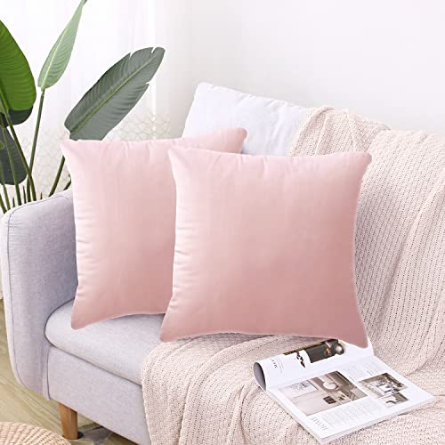 CXTAI 2x Pink Velvet Cushion Covers Decorative Square Throw Pillow Cover Pillowcase 18x 1845 x 45cm