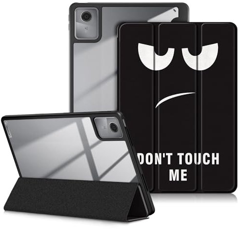 DINGGUAGUA Custodia per Lenovo Tab M11 11 Pollici Tablet 2024 TB330FU Con S Pen Holder - Antiurto Sottile Cover Posteriore Trasparente,Don't Touch