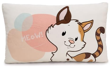 Cojín con forma de gato de la suerte de 43 x 25 cm, marrón, suave muñeco de peluche para niños, niñas y amantes de los peluches, para casa, guardería o viajes, 62164