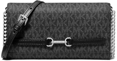 Michael Kors Carson Large Signature Logo Convertible Crossbody Bag Black PVC