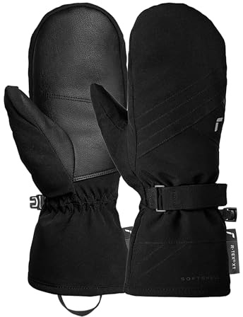 Reusch Manoplas de esquí para Mujer, Extra cálidas, con Softshell y puño | Guantes de invierno impermeables, transpirables y suaves, para esquí, actividades al aire libre y ocio, talla 6-8,5