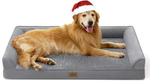 COZY KISS Orthopädisches Hundebett für große Hunde, waschbares Hundesofa, groß, (Grau, XXL(48 * 35 * 8inch)-U)