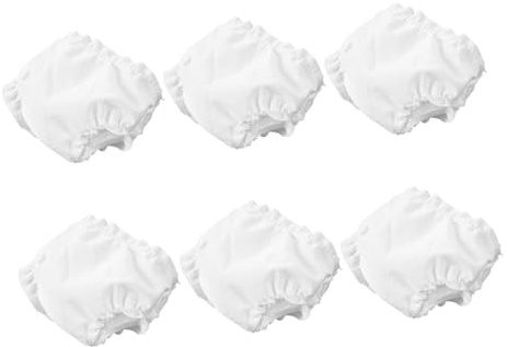 Gogogmee Lot de 6 sous-Vêtements Réutilisables Blancs pour Poupées 25 CM Mini Culottes en Tissu Doux Adaptées aux Jeux D’Imitation et Accessoires pour Poupée Bébé