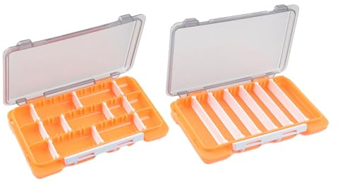 2 scatole per esche da pesca, organizer per ami da pesca, scatola per esche a doppia faccia con subacquei rimovibili