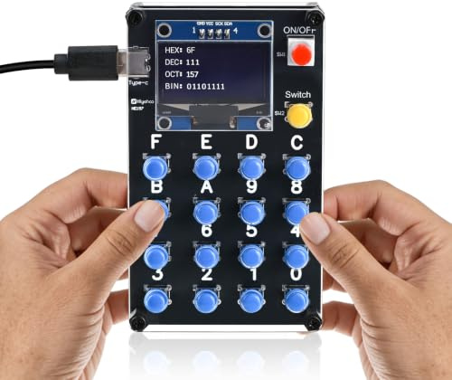 BANRIA 4-in-1 Zahlenbasis-Umrrechner Lötbausatz mit Digitaldisplay für Binär, Oktal, Dezimal, Hexadezimal, Elektronik DIY Bausatz für Mint-Lernset, Geschenk & Einsteigerprojekt