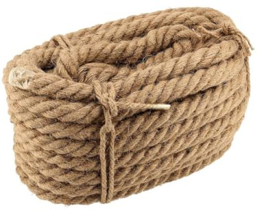 Jute Rope Twisted Heavy Duty And Thick Twine Rope For Cat Scratcher Scratching Post Tree Craft Projects Gardening Home Decoration Packing Bundling(8mm,20m/66ft)