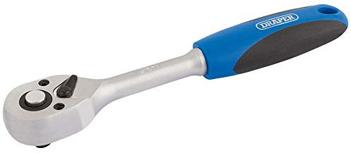 Draper Reversible Soft Grip Ratchet | 1/4 Square Drive 72 Tooth | Torque Socket Wrench | 16427