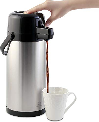 Airpot Coffee Carafe for Keeping Hot,102oz/3L Coffee Dispenser Thermal with Pump,Insulated Stainless Steel Hot Beverage Dispenser for Parties,Thermal Carafe for Hot Drinks Water Tea Chocolate