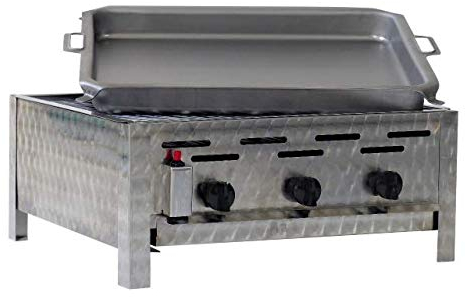Gasgrill/Gastrobräter 3-flammig Komplett mit Rost und Pfanne