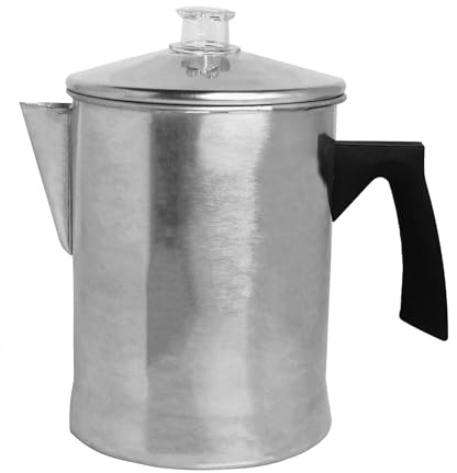 MIRRO Aluminum Stove Top Percolator, Brew Coffee On Gas or Electric Stovetop, 9 Cup, Silver