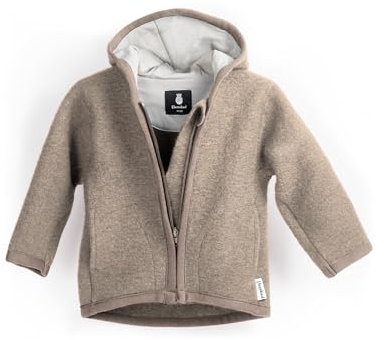 Ehrenkind® Walkjacke Beige Gr. 74/80 | Jacke für Kind aus Merino Schurwolle mit Reißverschluss | Walk Jacke für Baby