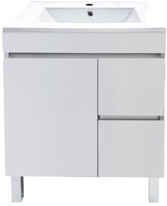 EL BAÑO MODERNO Juego Mueble Baño con Lavabo. Mueble Lavabo 60 cm. Mueble Bajo Lavabo Compacto Preinstalado de Fábrica. Mueble Baño con Lavabo 60 cm con Pie de Porcelana. No Incluye Espejo.