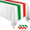 Hotop Tischläufer mit italienischer Flagge, Kunststoff, 35,6 x 274,4 cm, rot-grün und weiß gestreift, Einweg-Tischläufer mit italienischer Flagge, Tischdekoration für Zuhause, Zimmer, Küche,
