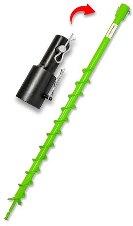 WERHE Erdbohrer für bohrmaschine mit Stihl adapter ⌀40 mm, 80cm länge – Brunnenbohrer, Baumpflanzung, erdlochbohrer, Pfahlbohrer, Durchlässenbohrer – Präzise Bohrspitze und Hartmetallklingen