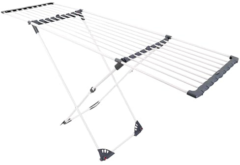 Massido Torkställ med utdragbart teleskopisk tvätttorktumlare torktumlare ställning stabil torkyta 20 m Ursula 108–190 x 56 x 95 cm