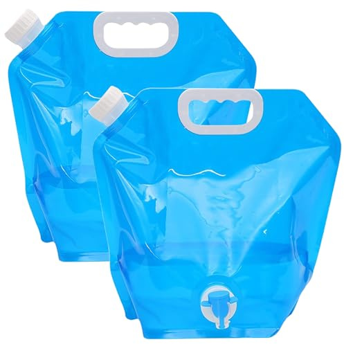 deegbbyi 2 Pièces Bidon Pliables Et Portables, 10L Bidon d'eau Poche d'eau Portable Sac, Eau Potable Conteneur Réutilisables, Générique Sac d'eaus Pliable, pour Camping Randonnée Pique Nique