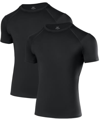 Niksa Camisetas de compresión para niños, paquete de 1-2, transpirable y de secado rápido, camiseta deportiva de manga corta con tecnología de costura plana para entrenamiento de fútbol al aire libre