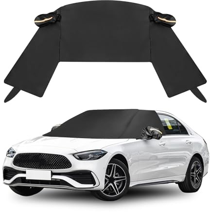 Parasole per parabrezza dell'auto, 600D, oscurante, termico, impermeabile, protezione dai raggi UV, protezione antigelo con copertura per specchio per berlina
