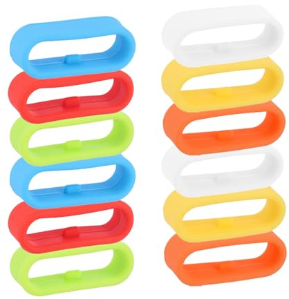 Tinoaly 12pcs Anneaux de Fixation en Silicone pour Magic Band+ 2.0 et Autres Bracelets, Boucles de Fixation Sécurisées et Protections pour Clips Bracelet (6 Couleurs)
