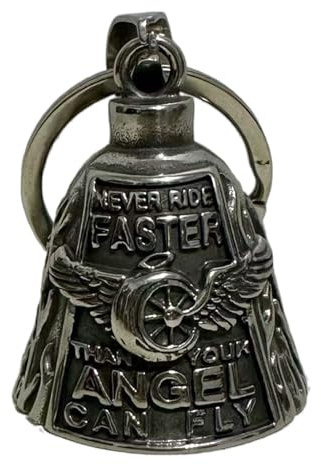 Campanella Moto Portafortuna, Guardian Bell Moto in Acciaio Titanio con Motivo 3D, Biker Bell Portachiavi, Campanella Protettiva come Accessorio per Bicicletta, Idea Regalo per Motociclisti e Ciclisti