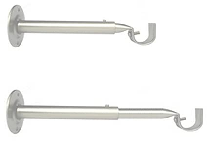 Migliori venduti - Supporto Parete Estensibile e Regolabile per Tende Bar, Ø 19 mm, Lunghezza 18-25 cm, Raso Colori Nichel (Un Insieme di Supporti 2 Barre)